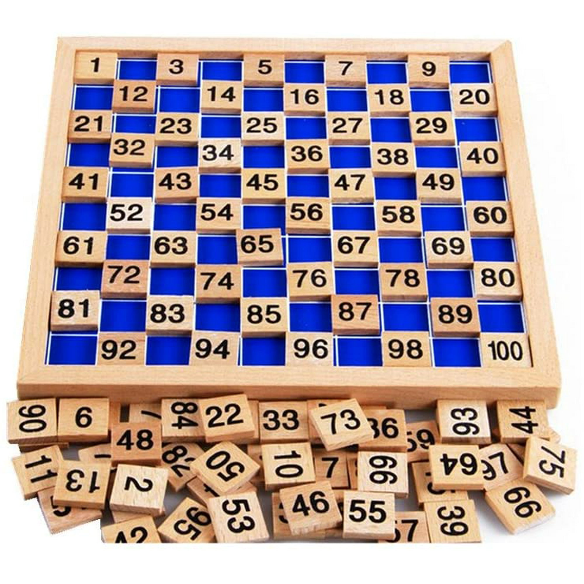 Wooden Toys Hundred Board Montessori 1-100 Consecutive Numbers Wooden Educational Game for Kids